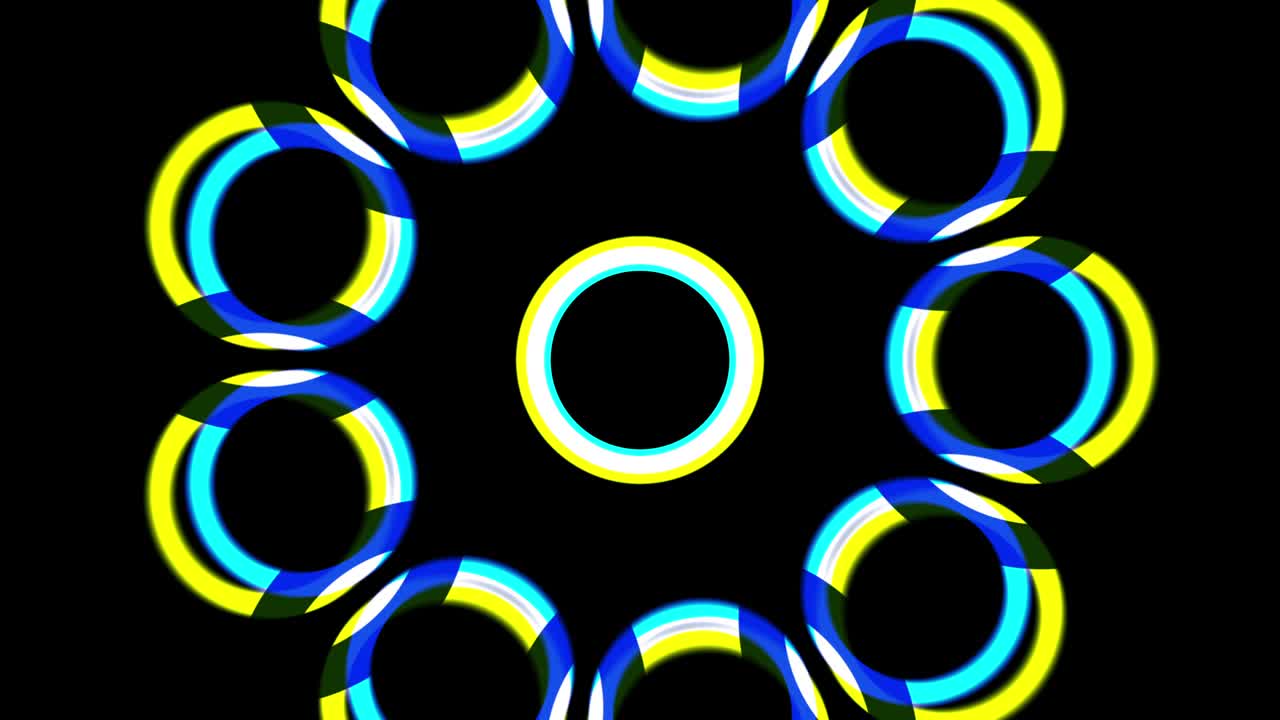 un círculo de flores de colores brillantes estalló.