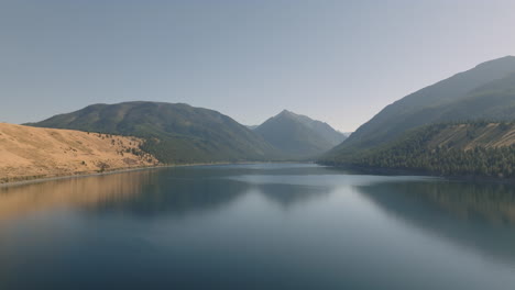 aerial view of scenic wallowa lake in oregon usa