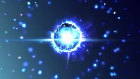 abstract glowing blue sphere