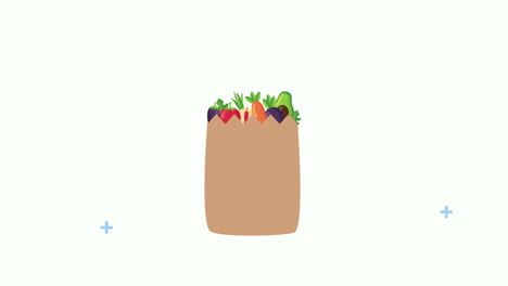 alimentos frescos y saludables en bolsas de papel