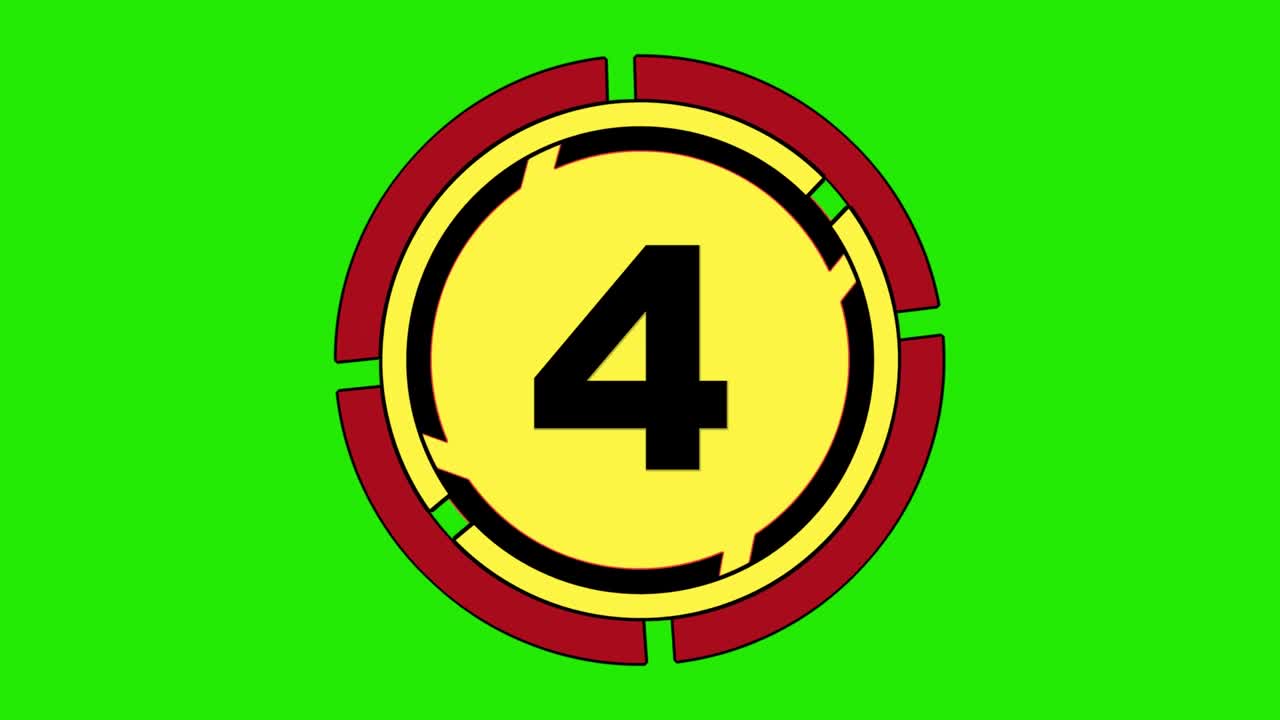 Modern countdown time motion graph from 10 to 1, on a green screen background. Suitable for many promotional videos