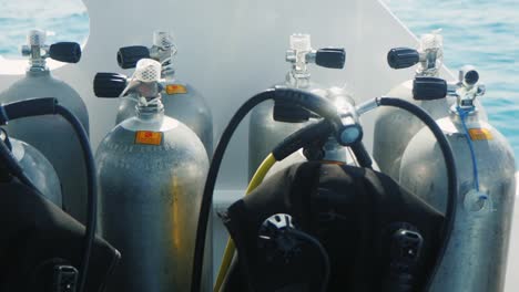 cylinders with compressed air for diving