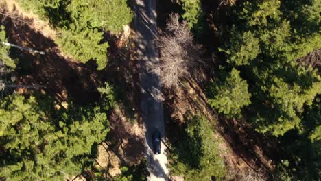 Top-down-view-of-a-car-on-a-road