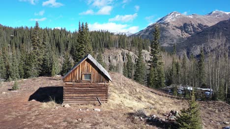 Aerial-Cabin-in-Rocky-Mountains-Left-to-Right