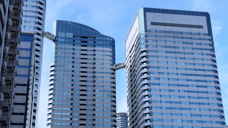 connected skyscrapers in a modern city