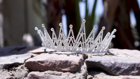 Silver-bridal-crown-for-the-bride's-wedding---pan-left