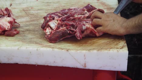 butchering meat
