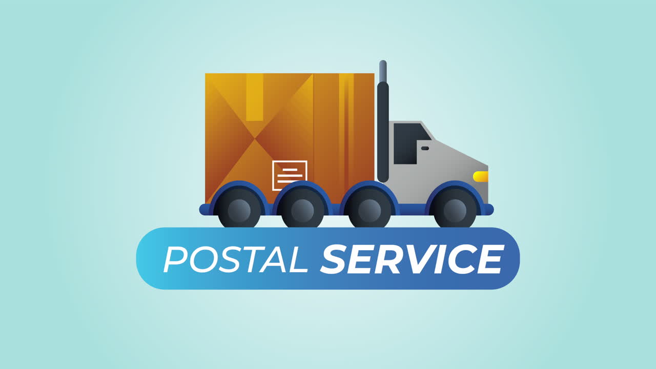 letras de servicio postal con camión