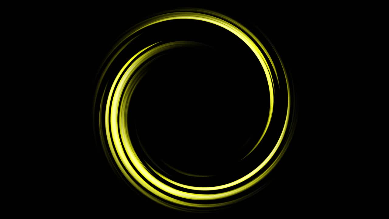 A neon circle rotating in black background. 2d animation
