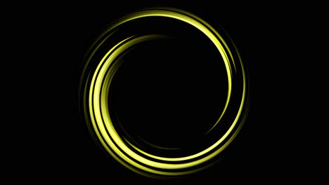 a neon circle rotating in black background. 2d animation