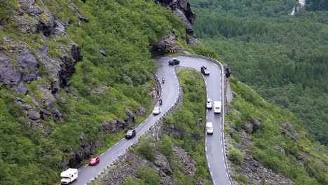 troll's path trollstigen or trollstigveien winding mountain road.