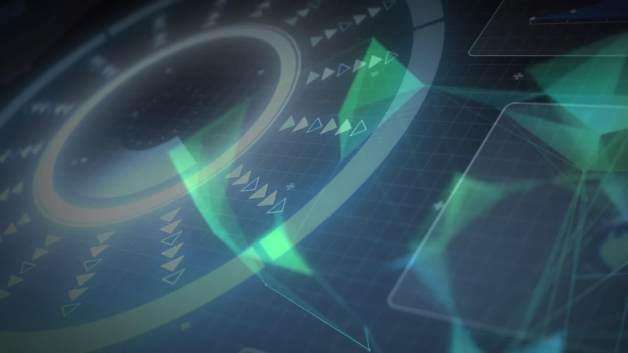 스 스캔과 스크린에서 데이터 처리를 통해 연결 네트워크의 애니메이션