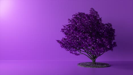 purple tree in minimalist setting