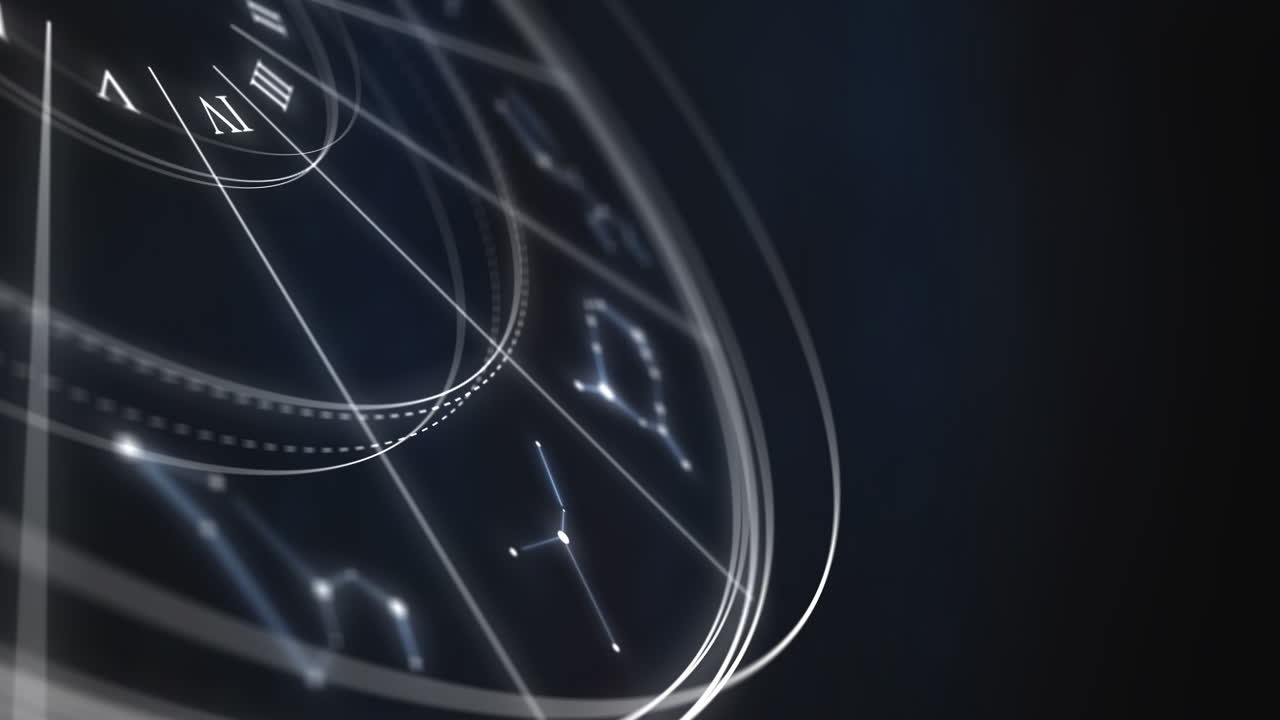 Cerchio dei segni zodiacali astrologici contro un cielo stellato nero