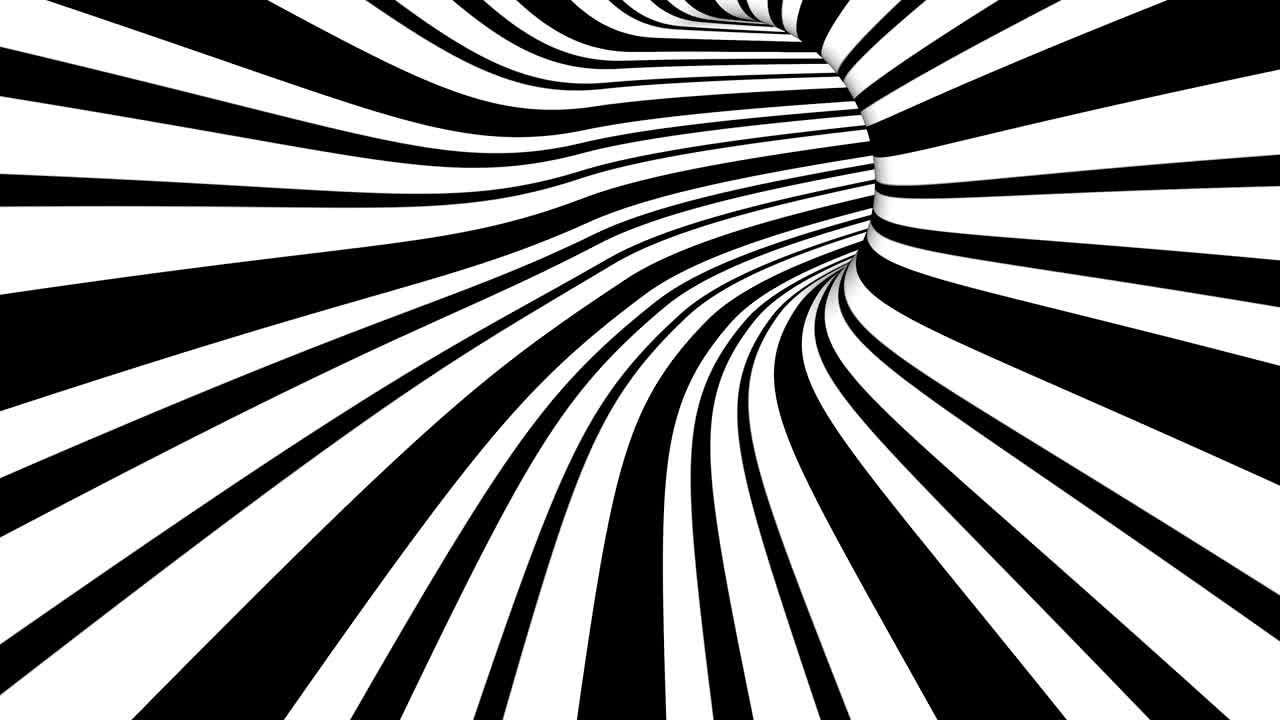 abstracto en telón de fondo negro. patrón geométrico abstracto. corredor de luz abstracto. túnel futurista. interior del túnel de hormigón. patrón moderno. túnel espacial. renderizado en 3d. 4k