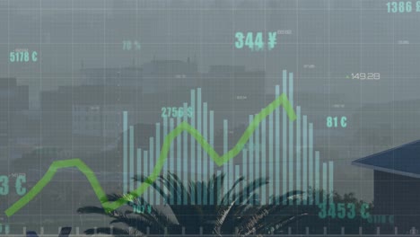 Animation-of-financial-data-processing-over-cityscape