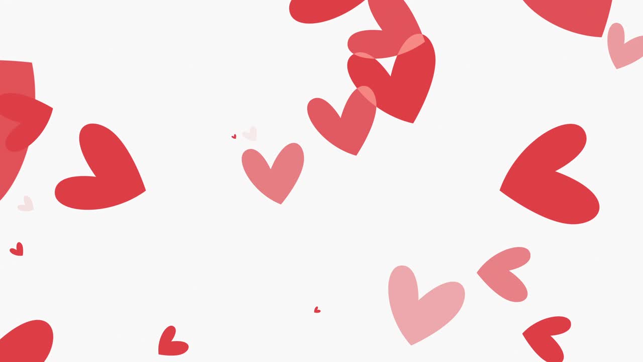 Abstract loop flowing up cartoon red heart isolated on white background. Animation for Valentine day, Birthday party, wedding or any holiday. Background for romantic animation.