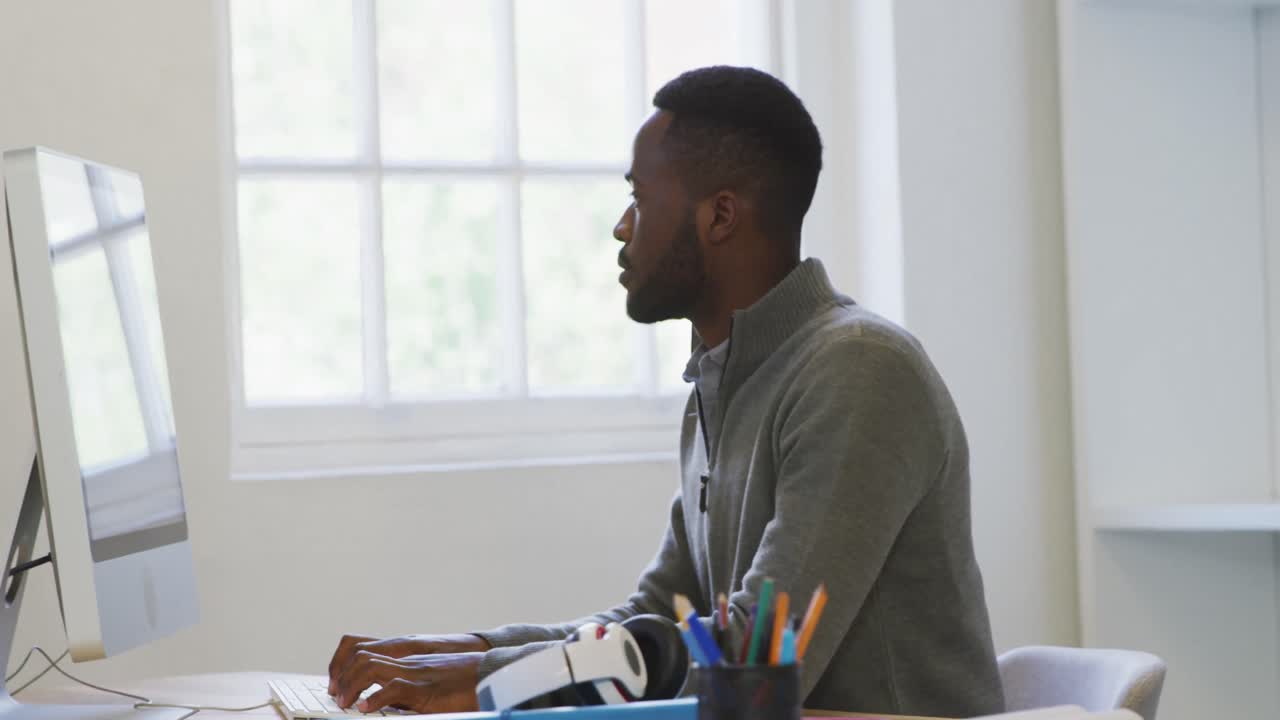 Young man working on computer