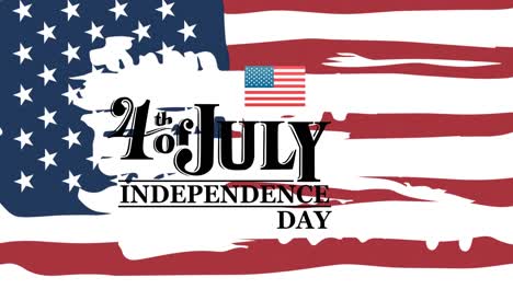 Animación-Del-Texto-Del-Día-De-La-Independencia-Del-4-De-Julio-Sobre-La-Bandera-Estadounidense