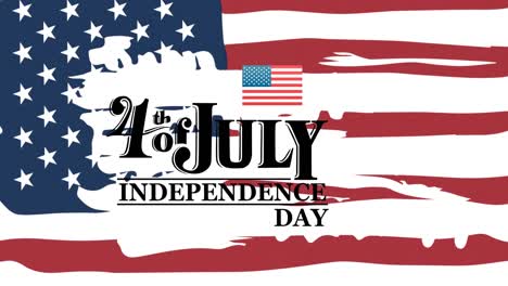 animation of 4th of july independence day text over american flag