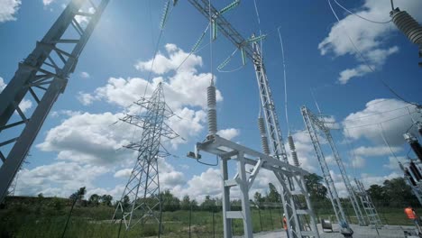 construcción de una subestación de transformadores