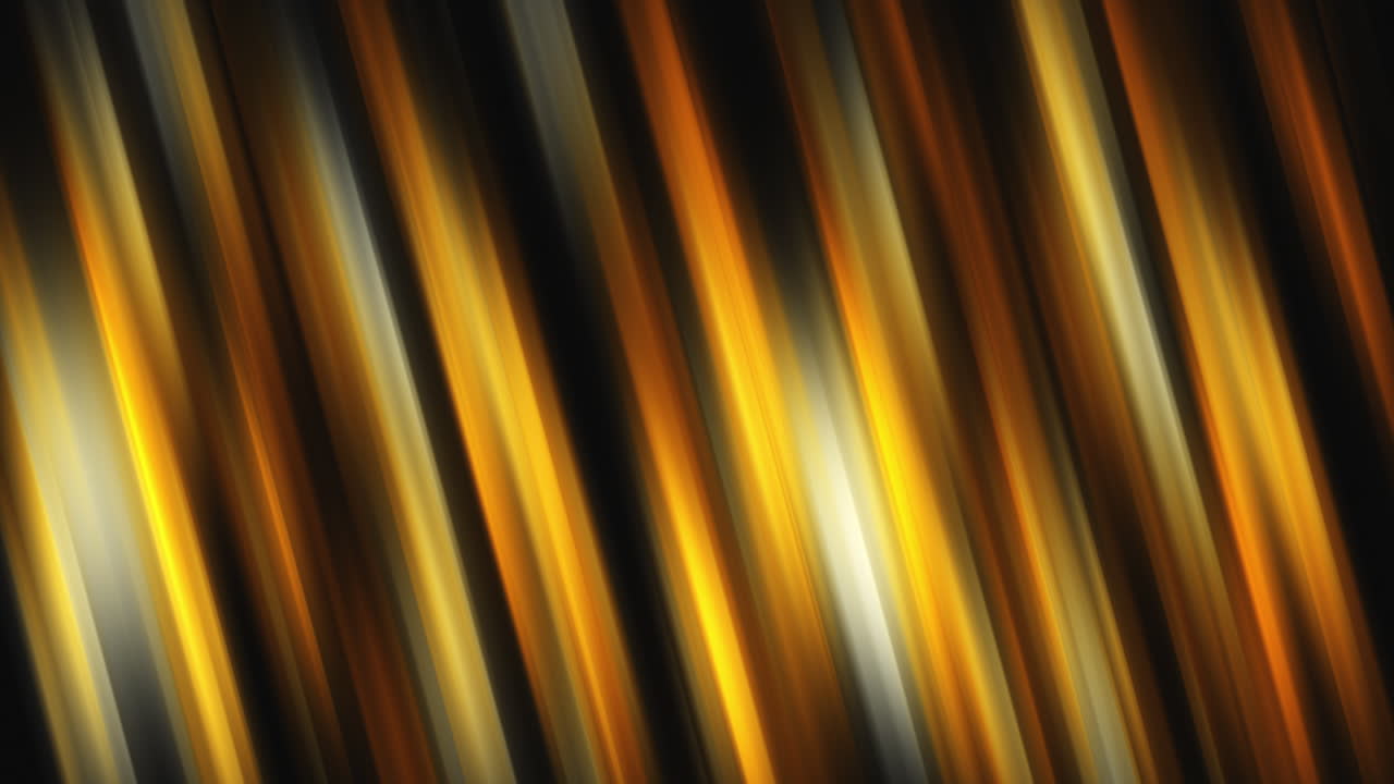 Bagliore giallo obliquo sfumato. Grafica in movimento in loop. Sfondo dinamico astratto
