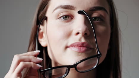woman wearing glasses