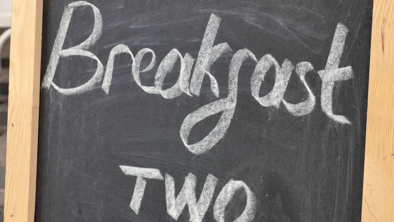 Breakfast menu chalkboard