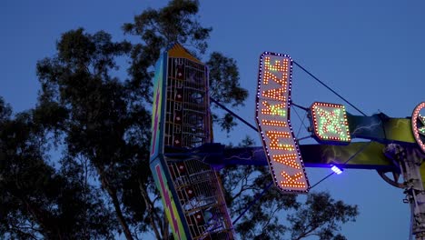 amusement ride at night with colorful lights