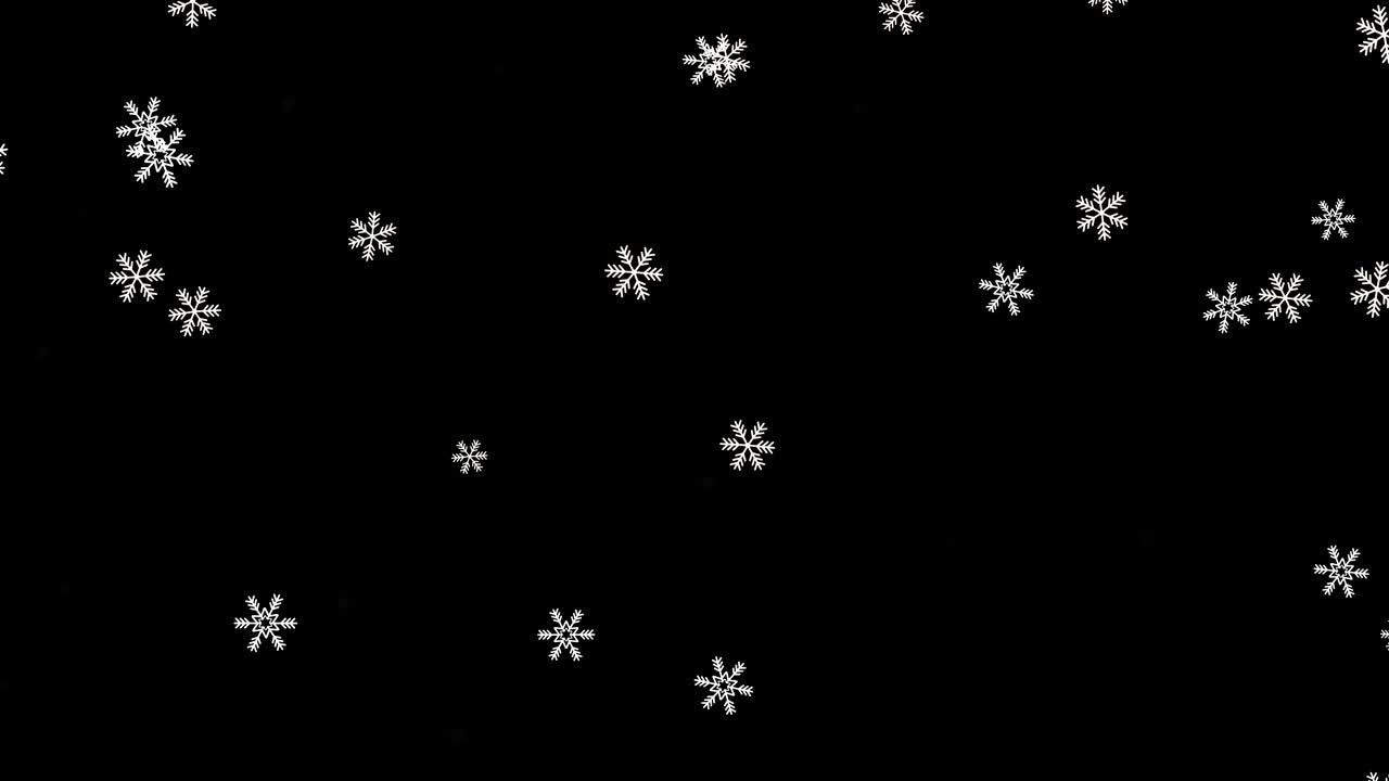 Snow Snowfall Snowflake Particles Loop Black Alpha Green Screen Animation.