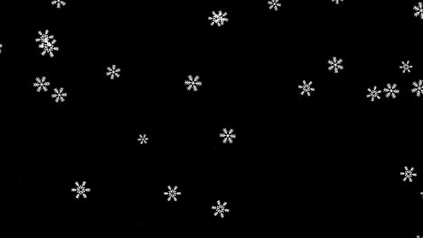 snow snowfall snowflake particles loop black alpha green screen animation.