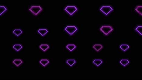 pulsing purple diamonds pattern with neon light in casino style