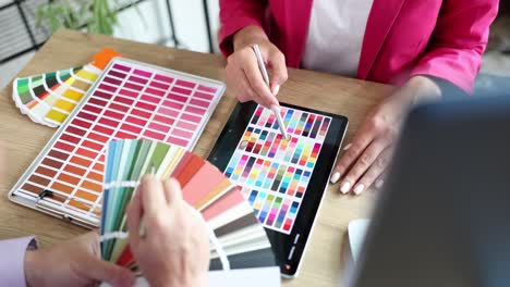 designers working with color palettes