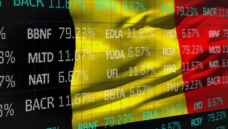 Animación-Del-Procesamiento-De-Datos-Financieros-Sobre-La-Bandera-De-Bélgica.