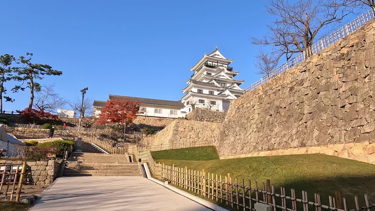 View over the Beautiful samurai castle of Fukuyama, Japan