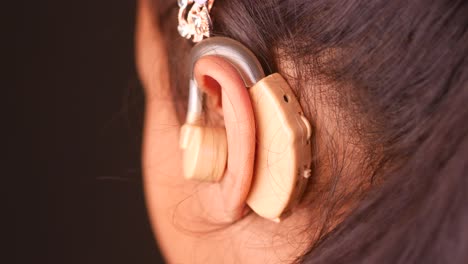 hearing aid on a child's ear