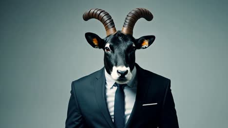 a goat wearing a suit