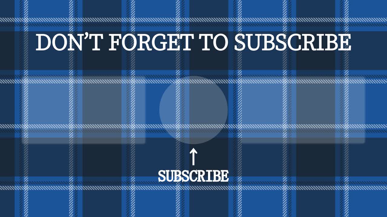 Plaid checkered end card ending screen motion graphics