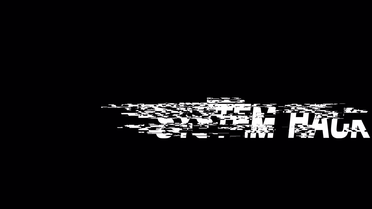 Testo di violazione del sistema con effetti glitch digitali