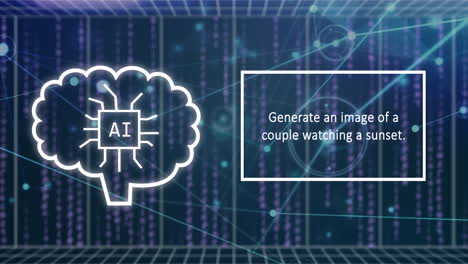 animation of connections and ai text on dark background