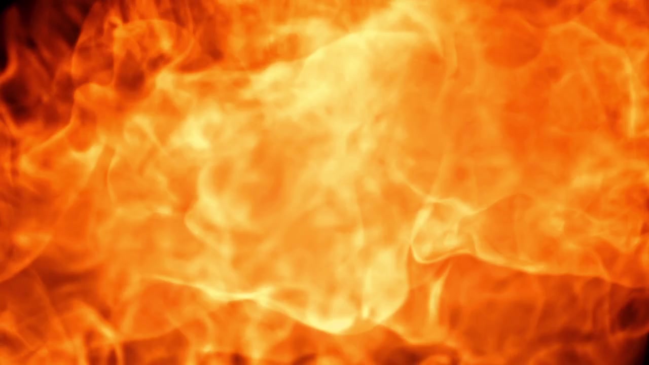 Intense Fireball Expanding and Fading on Black Background
