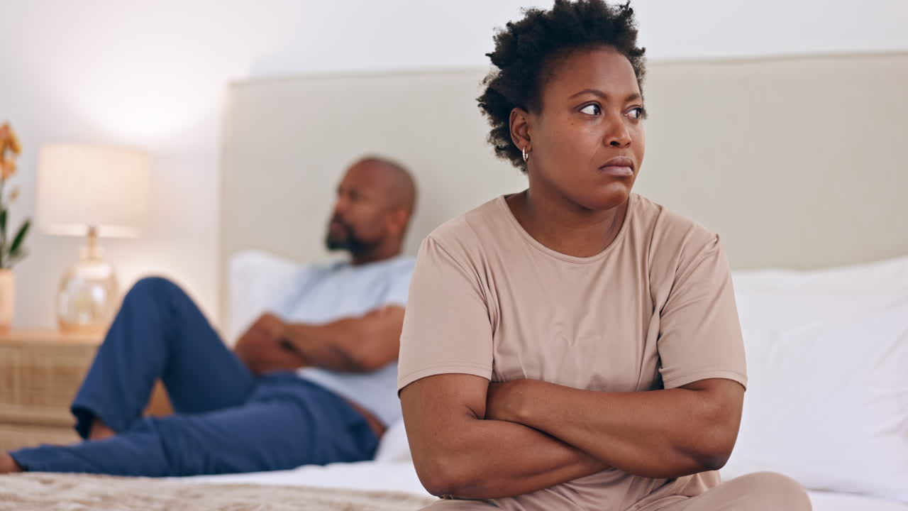 Frustrated black couple, conflict