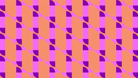 2D-Fliese,-Bunte-Animation,-Geometrisches-Muster,-Visueller-Effekt,-Bewegungsgrafiken,-Retro-Illusion,-Formen,-Symmetrie,-Grafik,-Hintergrund,-Rosa,-Orange,-Lila