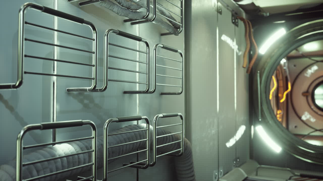 interior de la estación espacial internacional futurista