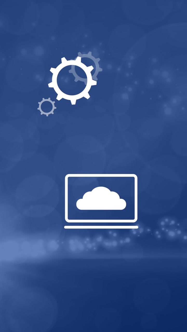 Animation of digital icons and data processing over blue background