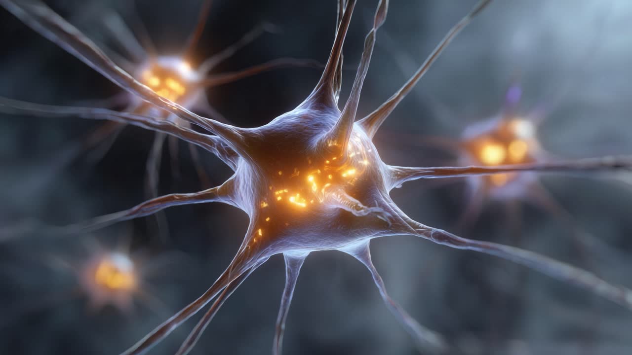 Close-Up Views of Neurons with Illuminating Synapses Highlighting Neural Connections and Activity in a Complex Biological Environment