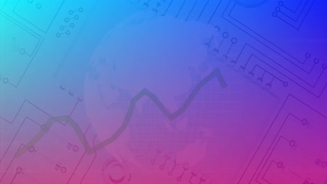 animación del procesamiento de datos financieros en todo el mundo