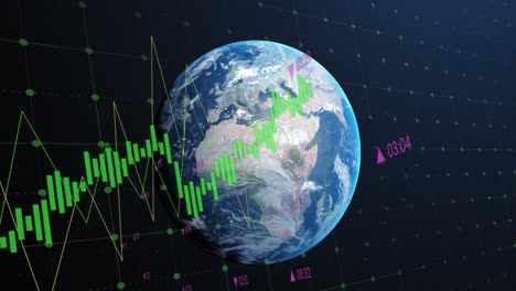 Animation-of-financial-data-processing-over-globe