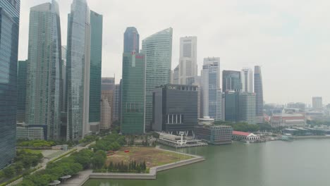 singapore city skyline aerial view