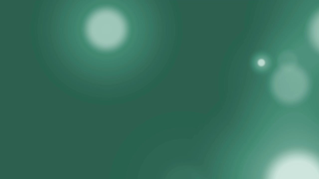 animación de manchas blancas brillantes de luz que se mueven en movimiento hipnótico sobre un fondo verde